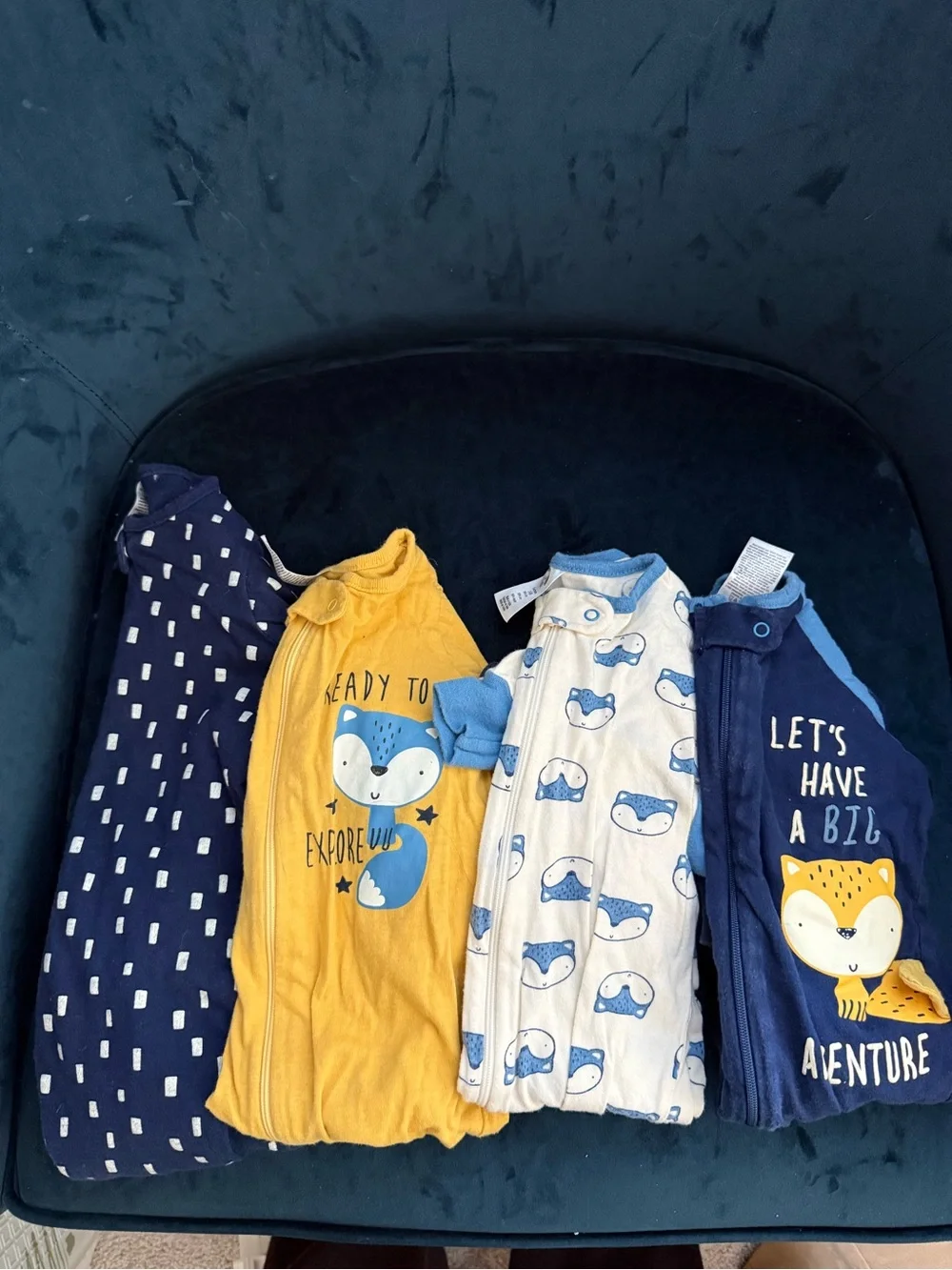 Gerber Baby Sleep Sack Set - Navy, Yellow, Light Blue, Cream